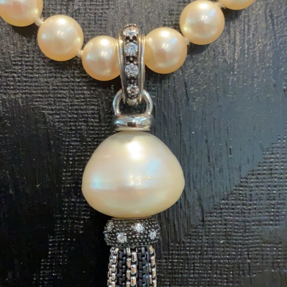 David Yurman SS/Diamond Pearl Tassel Enhancer - Picture 2 of 8
